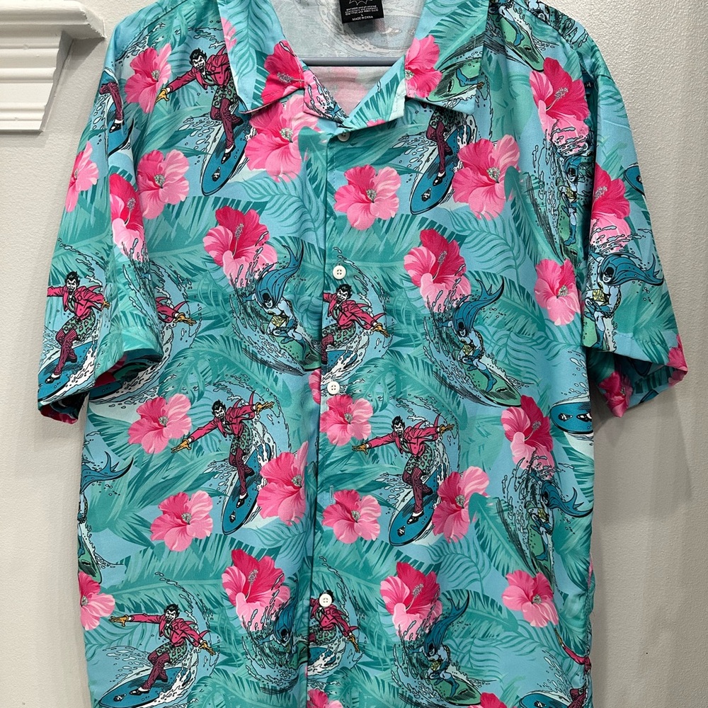 Batman Classic TV Series Hawaiian Shirt with Pink Flowers